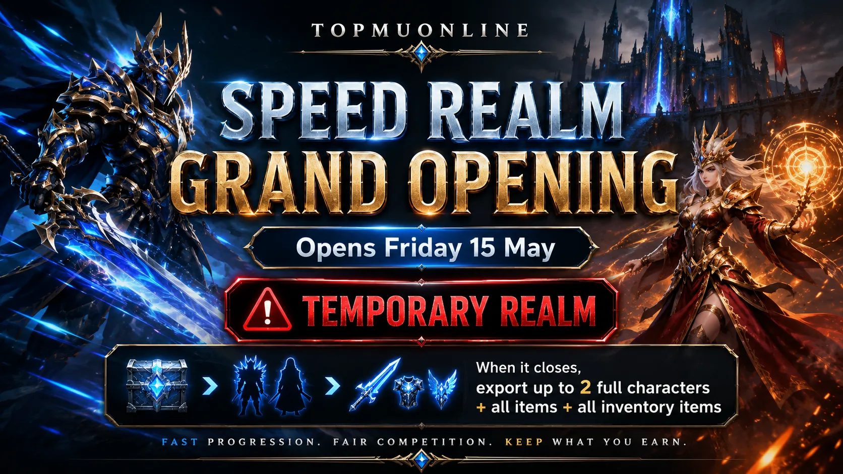 TopMUOnline Speed Realm grand opening on Friday 15 May